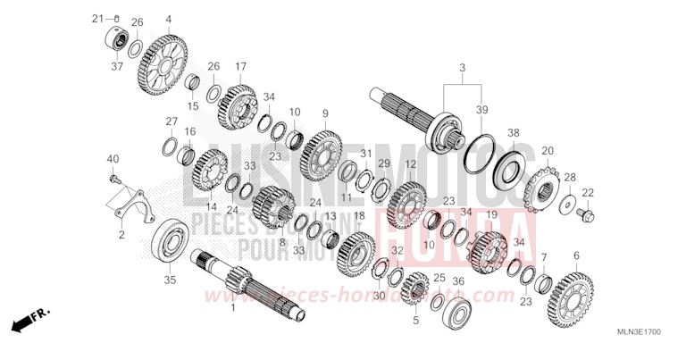 GETRIEBE (MT) von Africa Twin Mechanik MAT BALLISTIC BLACK METALLIC (NHA86) von 2024